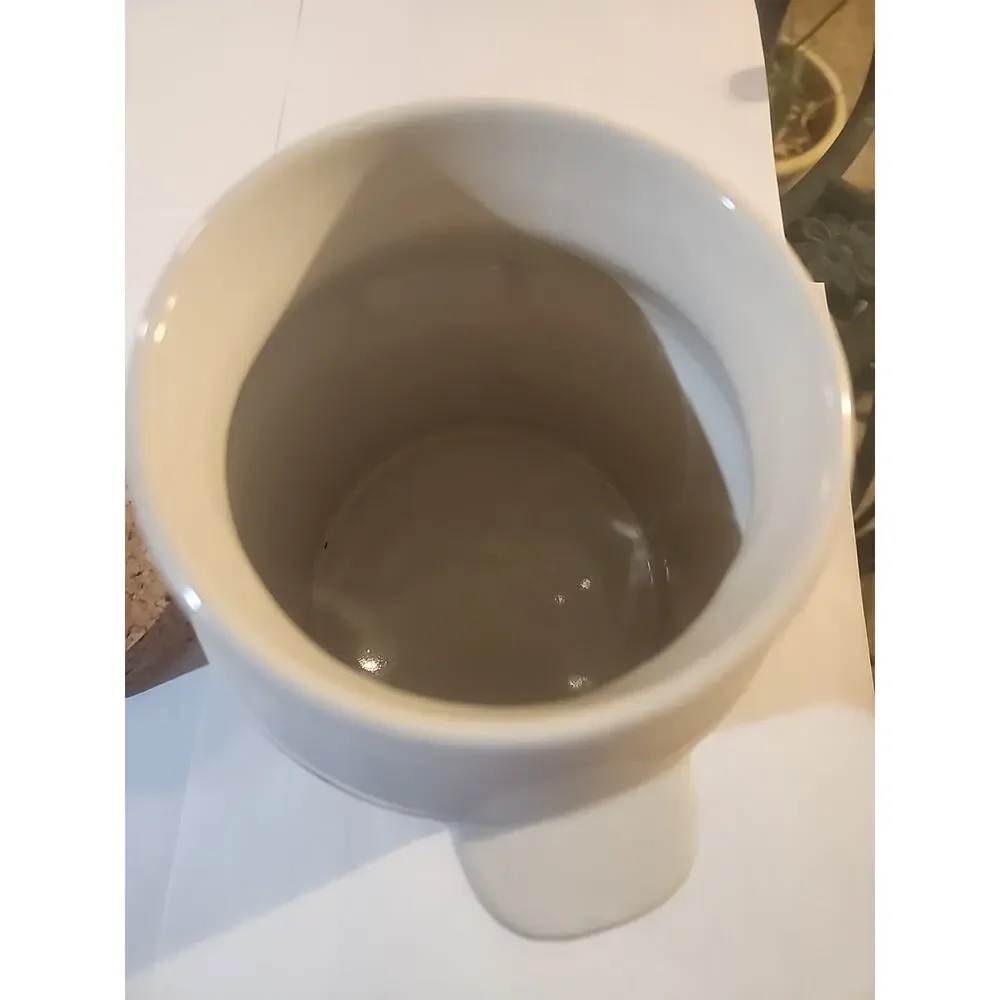 FTD Ceramic Milk Cream Can Shaped Ceramic Utensil Holder with Measurement Info